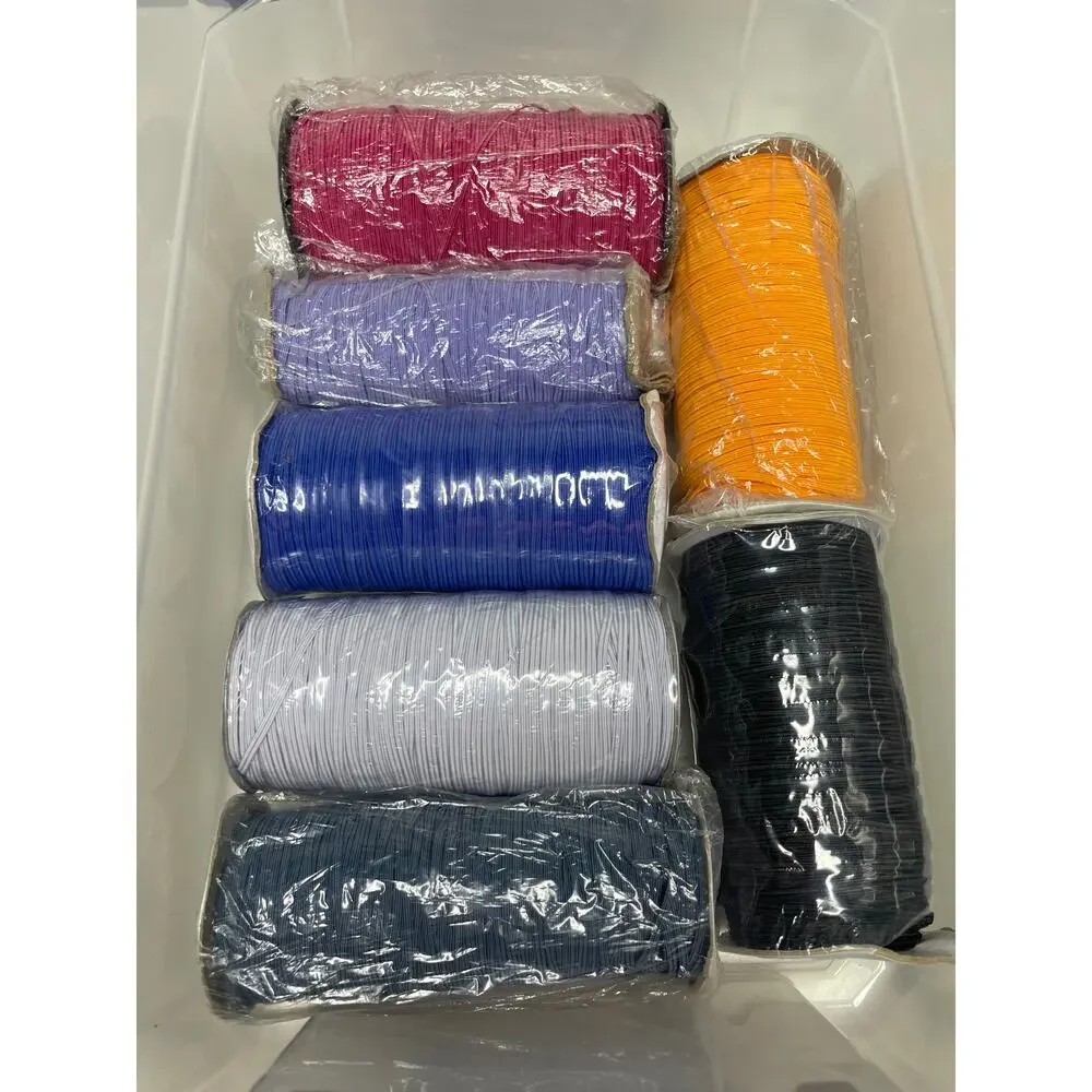 LOT 7 — Rolls Multicolor Elastic Cord Trim String — Sewing Crafts Masks — 4.6lbs